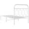 vidaXL Metal Bed Frame without Mattress with Headboard White 90x190cm