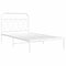 vidaXL Metal Bed Frame without Mattress with Headboard White 100x190cm