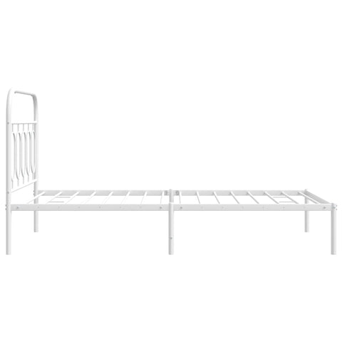vidaXL Metal Bed Frame without Mattress with Headboard White 100x190cm