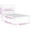 vidaXL Metal Bed Frame without Mattress with Headboard White 100x190cm