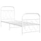 vidaXL Metal Bed Frame without Mattress with Footboard White 75x190cm
