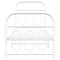 vidaXL Metal Bed Frame without Mattress with Footboard White 75x190cm