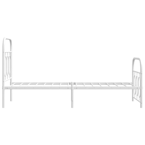 vidaXL Metal Bed Frame without Mattress with Footboard White 75x190cm