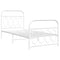 vidaXL Metal Bed Frame without Mattress with Footboard White 90x190cm