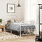vidaXL Metal Bed Frame without Mattress with Footboard White 90x190cm