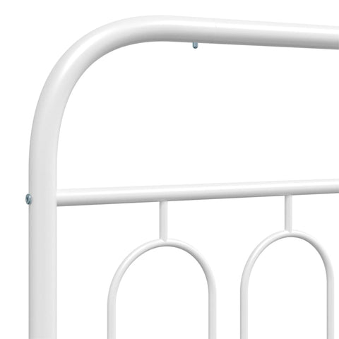 vidaXL Metal Bed Frame without Mattress with Footboard White 120x200cm