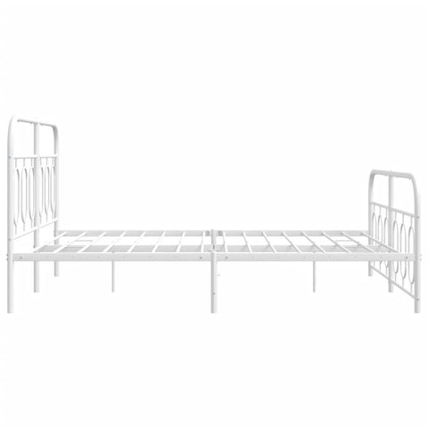 vidaXL Metal Bed Frame without Mattress with Footboard White 140x200cm