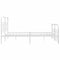 vidaXL Metal Bed Frame without Mattress with Footboard White 140x200cm