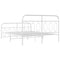 vidaXL Metal Bed Frame without Mattress with Footboard White 140x200cm