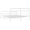 vidaXL Metal Bed Frame without Mattress with Footboard White 183x213cm