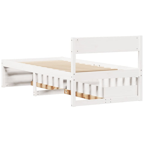 vidaXL Bed Frame without Mattress White 100x200 cm Solid Wood Pine