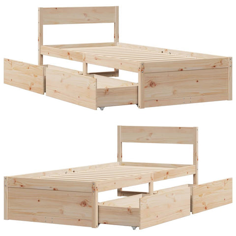 vidaXL Bed Frame without Mattress 90x200 cm Solid Wood Pine