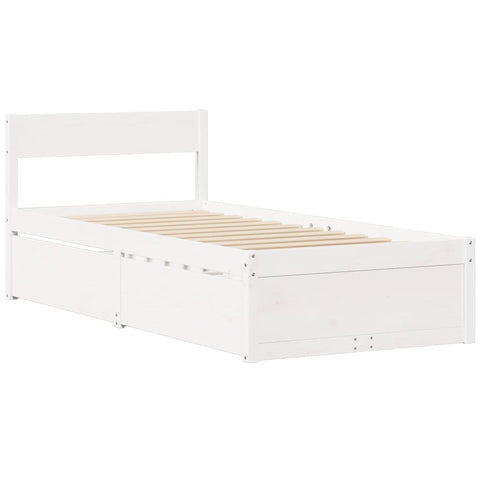 vidaXL Bed Frame without Mattress White 90x190 cm Single Solid Wood Pine