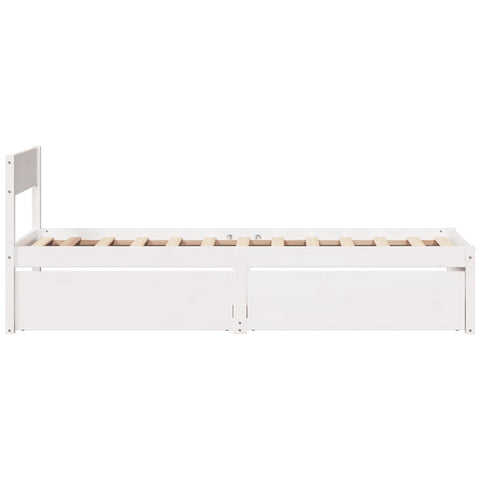 vidaXL Bed Frame without Mattress White 90x190 cm Single Solid Wood Pine