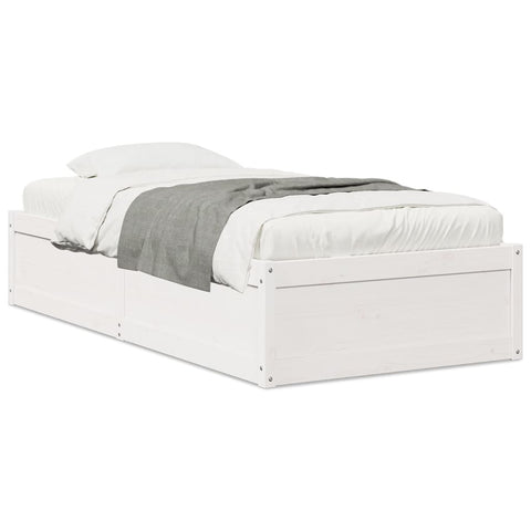 vidaXL Bed Frame without Mattress White 100x200 cm Solid Wood Pine