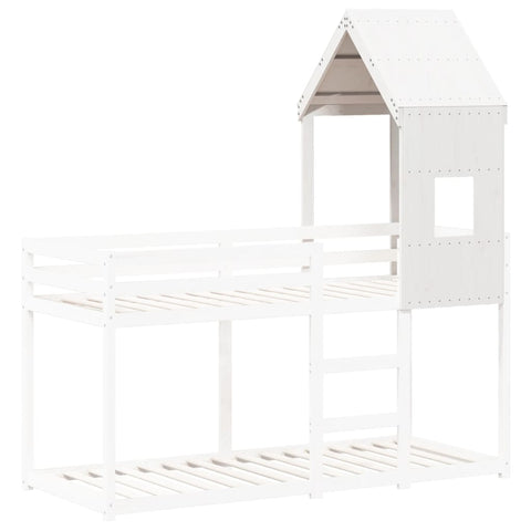 vidaXL Kids' Bed Roof White 60x99x139.5 cm Solid Wood Pine