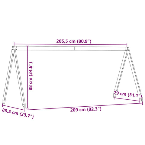 vidaXL Kids' Bed Roof White 209x85.5x88 cm Solid Wood Pine