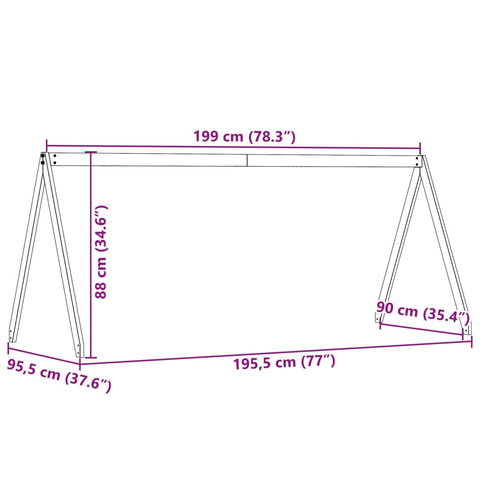 vidaXL Kids' Bed Roof White 199x95.5x88 cm Solid Wood Pine