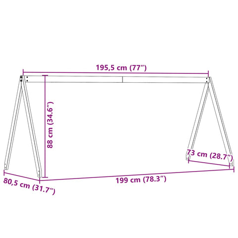 vidaXL Kids' Bed Roof 199x80.5x88 cm Solid Wood Pine