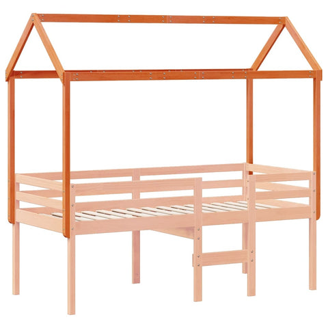 vidaXL Kids' Bed Roof Wax Brown 207x95.5x159 cm Solid Wood Pine
