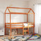 vidaXL Kids' Bed Roof Wax Brown 207x95.5x159 cm Solid Wood Pine