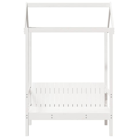 vidaXL Bench with Roof White 117.5x70x176.5 cm Solid Wood Pine
