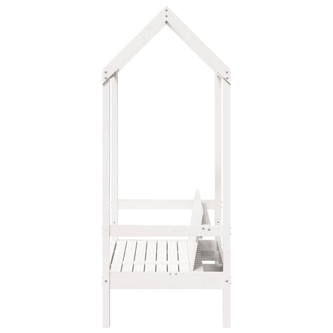vidaXL Bench with Roof White 117.5x70x176.5 cm Solid Wood Pine