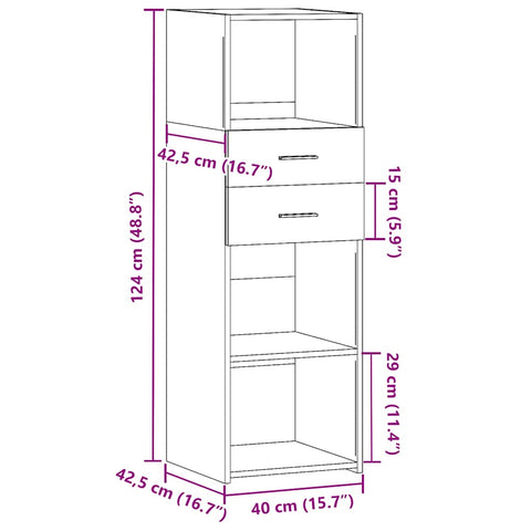 vidaXL Highboard Brown Oak 40x42.5x124 cm Engineered Wood