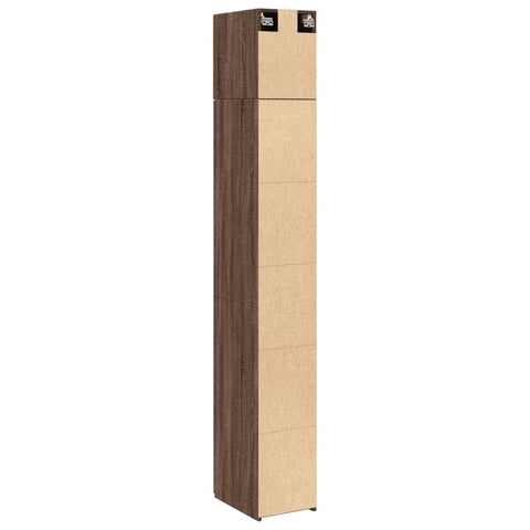 vidaXL Slim Storage Cabinet Brown Oak 30x42.5x225 cm Engineered Wood