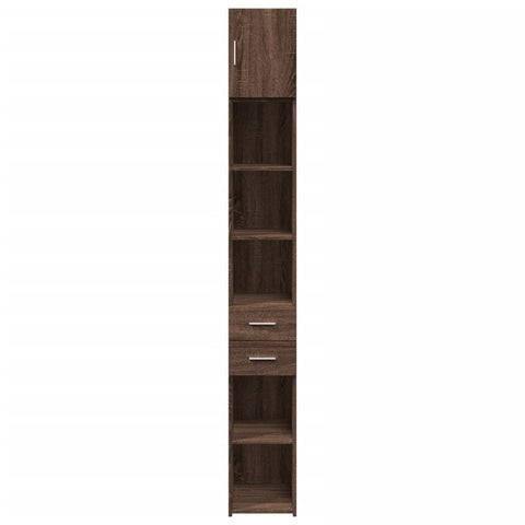 vidaXL Slim Storage Cabinet Brown Oak 30x42.5x225 cm Engineered Wood