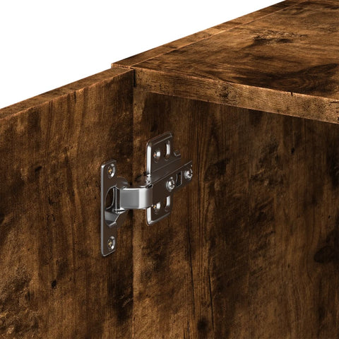 vidaXL Slim Storage Cabinet Smoked Oak 40x42.5x225 cm Engineered Wood