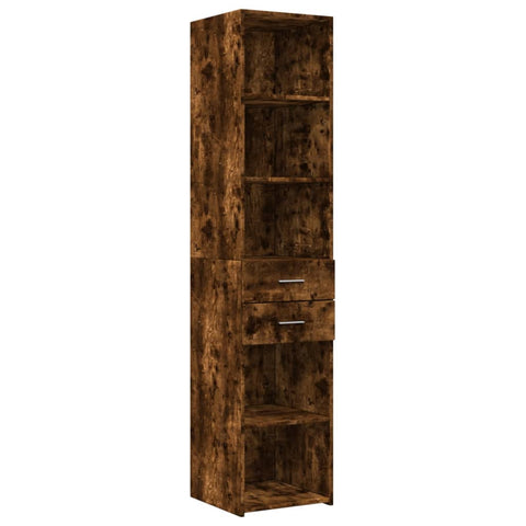 vidaXL Slim Storage Cabinet Smoked Oak 40x42.5x225 cm Engineered Wood