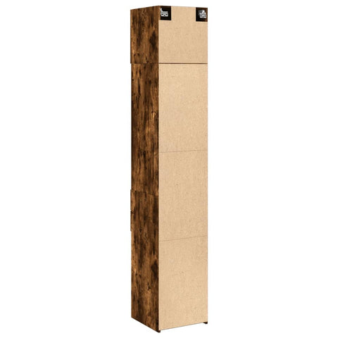 vidaXL Slim Storage Cabinet Smoked Oak 40x42.5x225 cm Engineered Wood