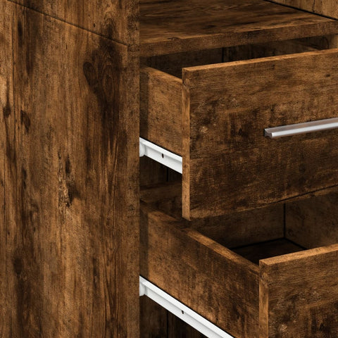 vidaXL Slim Storage Cabinet Smoked Oak 40x42.5x225 cm Engineered Wood
