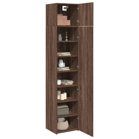 vidaXL Slim Storage Cabinet Brown Oak 45x42.5x225 cm Engineered Wood