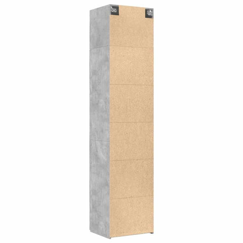vidaXL Slim Storage Cabinet Concrete Grey 50x42.5x225 cm Engineered Wood