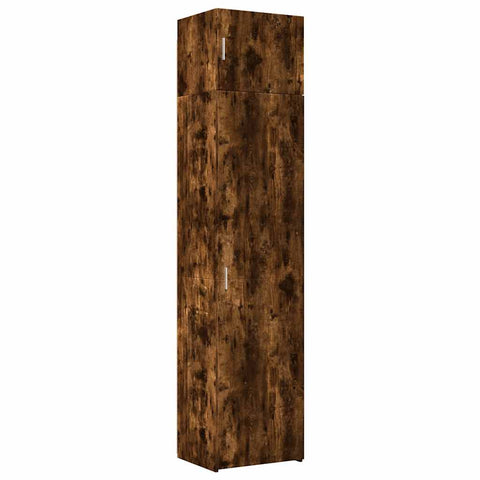 vidaXL Slim Storage Cabinet Smoked Oak 50x42.5x225 cm Engineered Wood