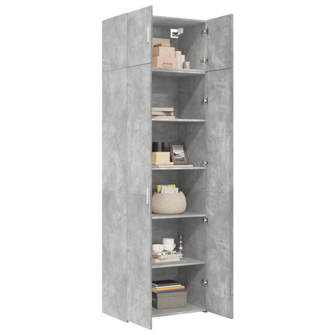 vidaXL Storage Cabinet Concrete Grey 70x42.5x225 cm Engineered Wood