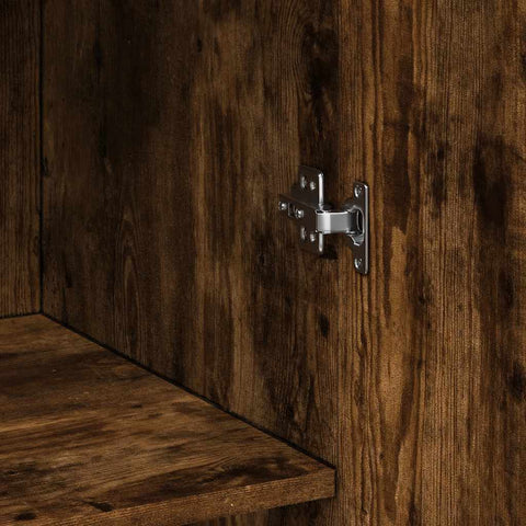 vidaXL Storage Cabinet Smoked Oak 70x42.5x225 cm Engineered Wood