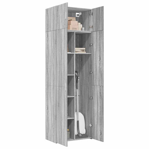 vidaXL Storage Cabinet Grey Sonoma 70x42.5x225 cm Engineered Wood