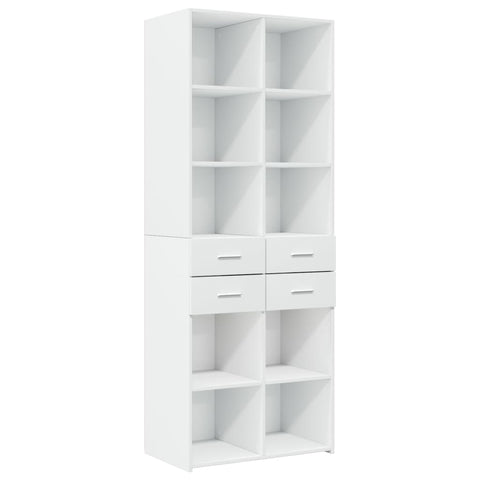 vidaXL Storage Cabinet White 70x42.5x225 cm Engineered Wood