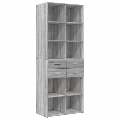 vidaXL Storage Cabinet Grey Sonoma 70x42.5x225 cm Engineered Wood