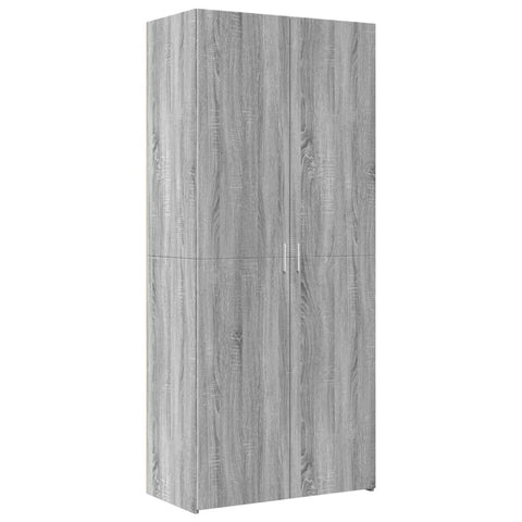 vidaXL Storage Cabinet Grey Sonoma 80x42.5x225 cm Engineered Wood