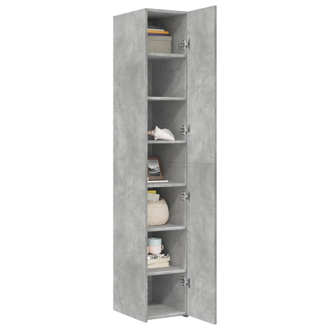 vidaXL Highboard Concrete Grey 30x42.5x185 cm Engineered Wood