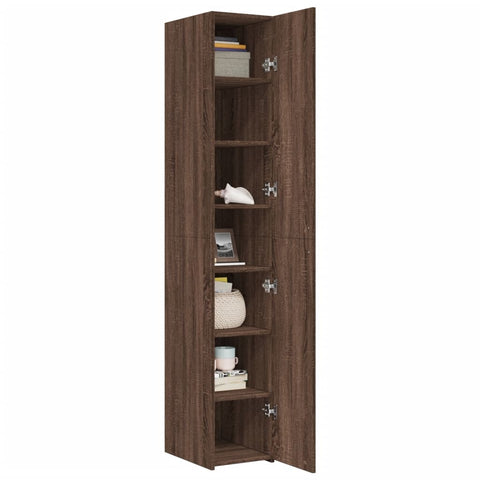 vidaXL Highboard Brown Oak 30x42.5x185 cm Engineered Wood