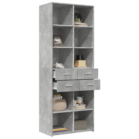 vidaXL Highboard Concrete Grey 70x42.5x185 cm Engineered Wood