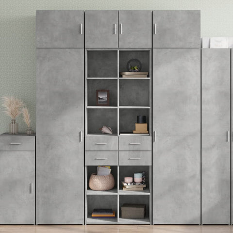 vidaXL Highboard Concrete Grey 70x42.5x185 cm Engineered Wood