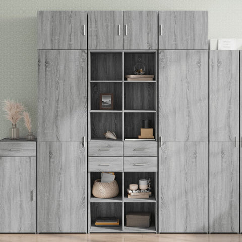 vidaXL Highboard Grey Sonoma 70x42.5x185 cm Engineered Wood