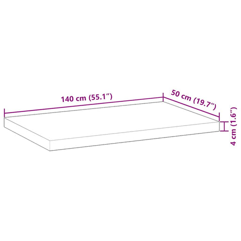 vidaXL Table Top Rectangular 140x50x4 cm Solid Wood Acacia