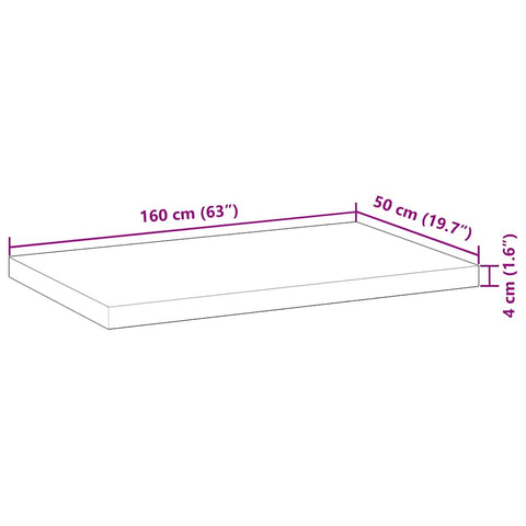 vidaXL Table Top Rectangular 160x50x4 cm Solid Wood Acacia